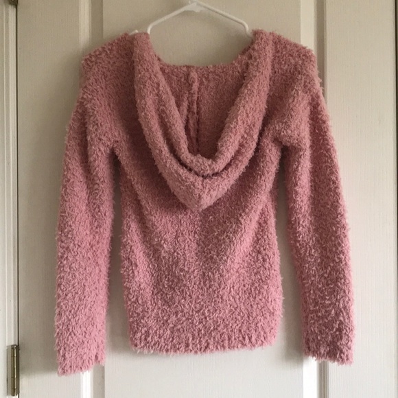 Pink Fuzzy Sweater w/ Hood - Picture 2 of 3